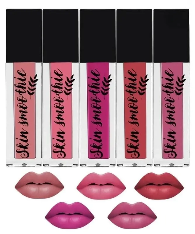 Skin Smoothie Mini Liquid Lipstick With Almond Oil & Vitamin E (Pink Edition) (Pack Of 5)