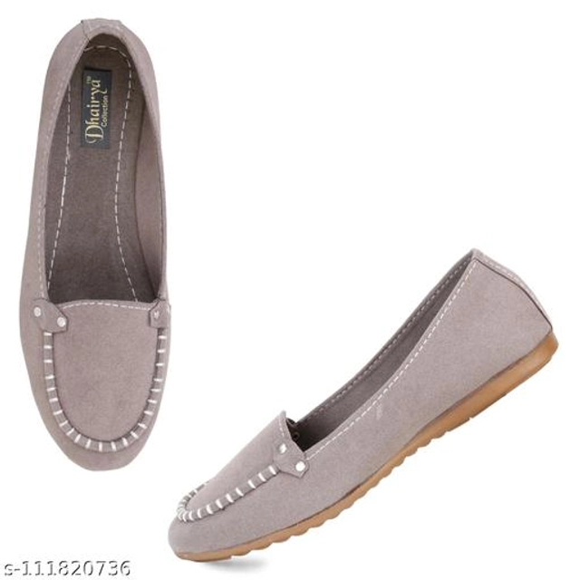 Loafers for Women (Grey, 3)