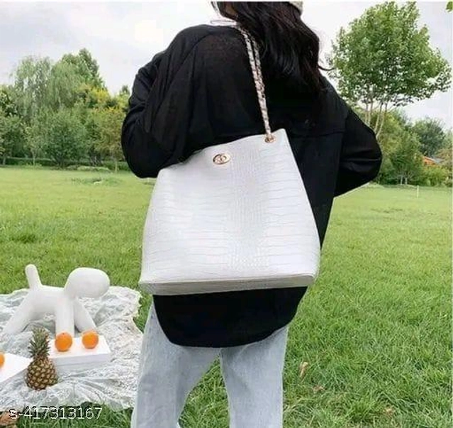 PU Handbag for Women (White)