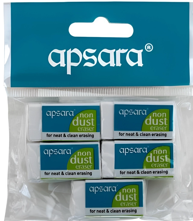 Apsara Non Dust Eraser ( set of 5)