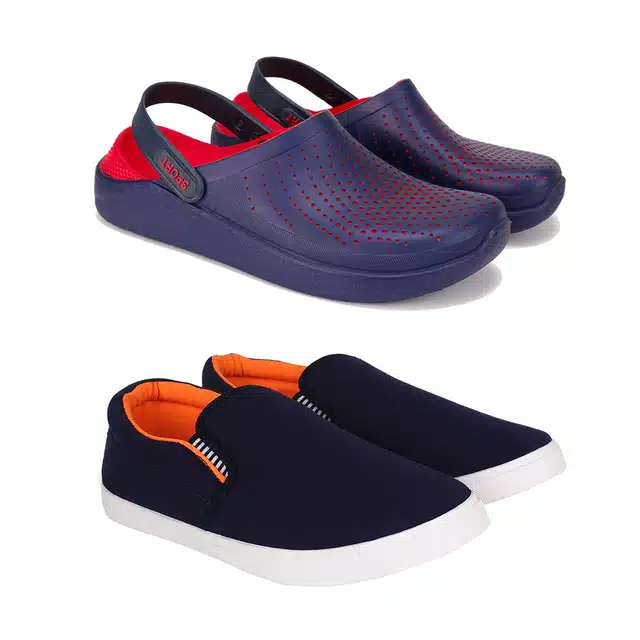 Combo of Clogs and Casual Shoes for Men (Pack of 2) (Multicolor, 7)