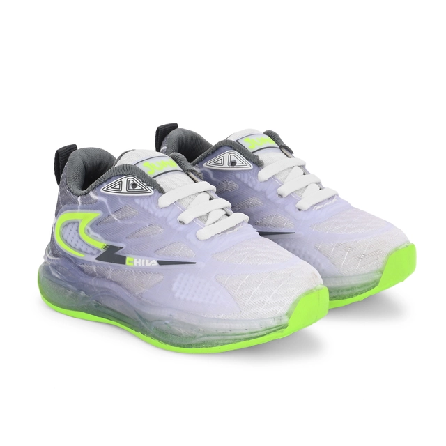 Lightning Sports Shoes for Kids (Grey & Green, 7 C)