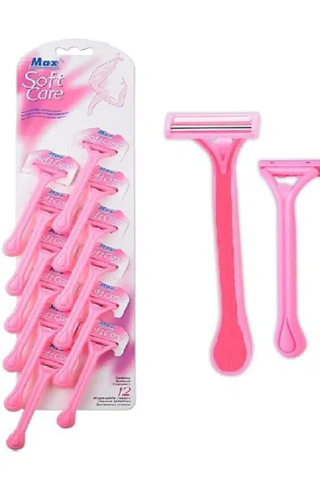 Plastic Razor for Women (Pink, Pack of 12)