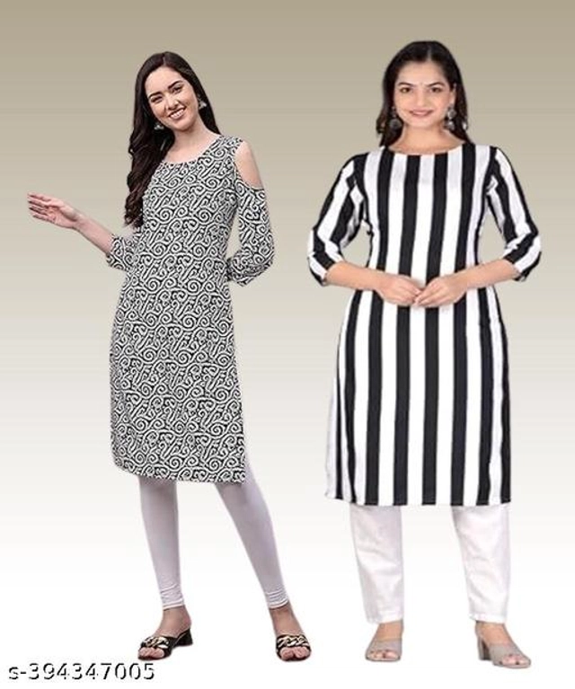 Crepe Kurtis for Women (Multicolor, S) (Pack of 2)