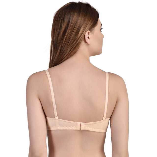 Women's Cotton Blend Lightly Padded Wire Free Push-Up Bra (Pack Of 1) (Skin, 36) (N42)