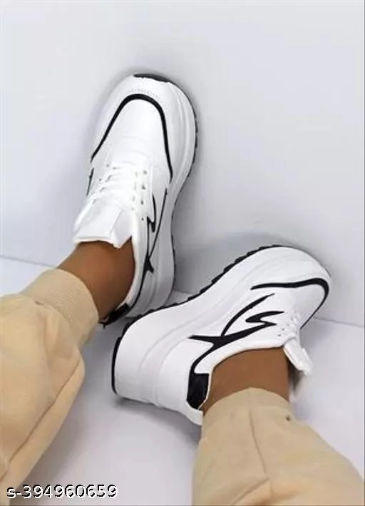 Casual Shoes for Women (White, 3)