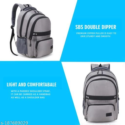 Nylon Backpack for Men & Women (Grey, 35 L)