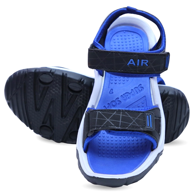 Sandals for Men (Black & Blue, 6)