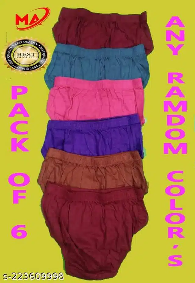 Cotton Blend Briefs for Women (Multicolor, XS) (Pack of 6)