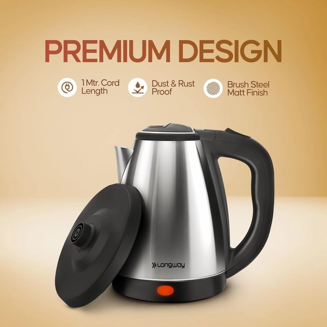 LONGWAY Kestro with Stainless Steel Body for Boiling Electric Kettle (2 L,1500 W)