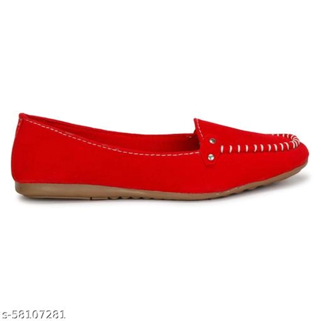 Loafers for Women (Red, 3)