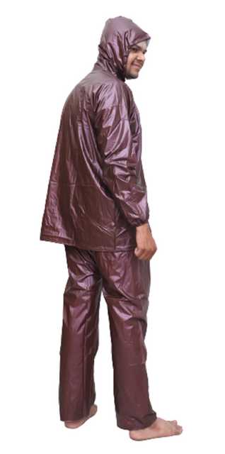 BTC Satyam Rain Coat for Men Waterproof Raincoat for Bike With Hood (Brown, XL) (AB-22)