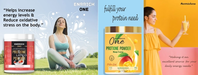 Combo of Enrrich One Protione Layco & Mango Flavoured Protein Powder for Women (200 g, Set of 2)