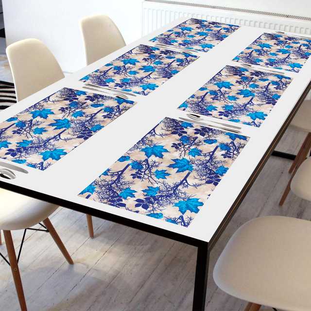 E-Retailer® PVC Waterproof Multipurpose Mats (Pack Of 6) (Blue, 44X29 cm) (ST51)