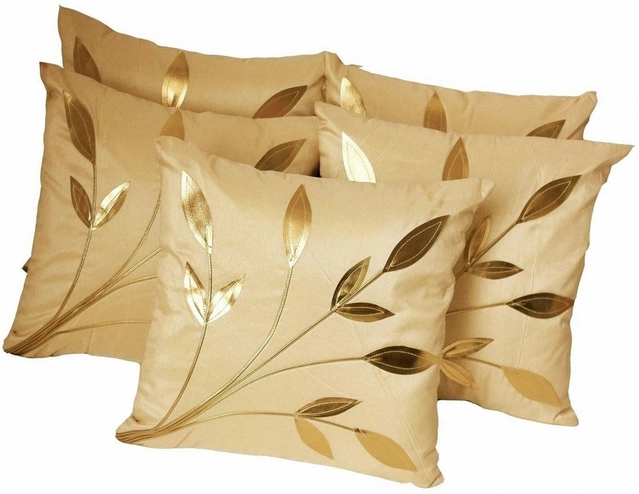 Jute Cushion Covers (Beige, 16x16 inches) (Pack of 5)