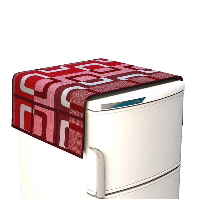 WISHLAND 1 Pc Fridge Cover for Top with 6 Pockets, 1 Handle Cover, 3 Fridge Mats (Set of 5, 21X39 inch) (A-51)