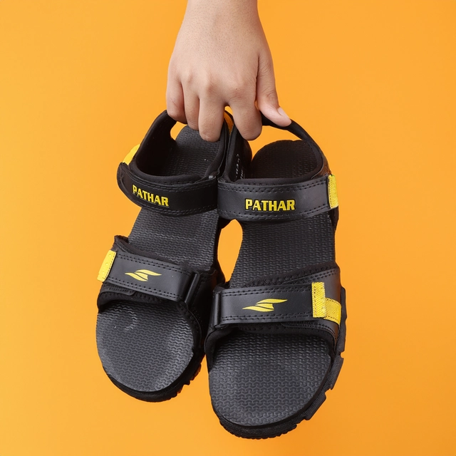 Sandals for Men (Yellow & Black, 6)