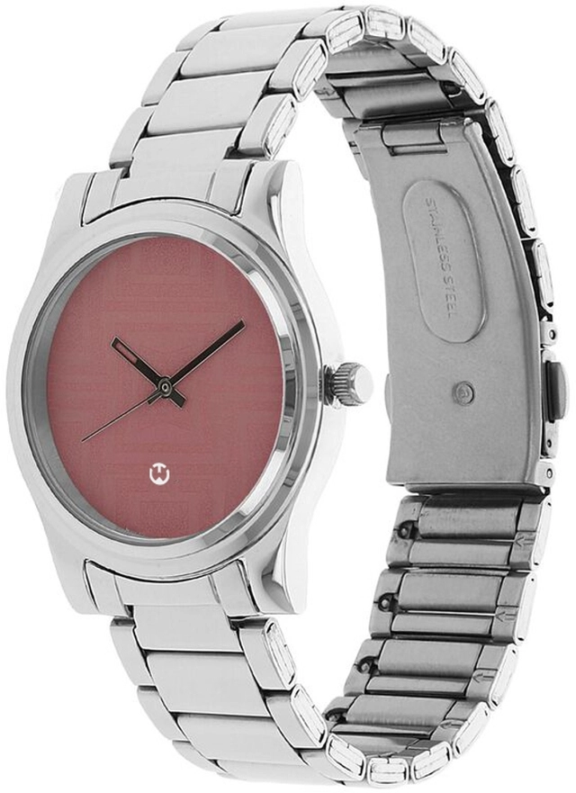 Analog Watch for Women (Silver & Pink)