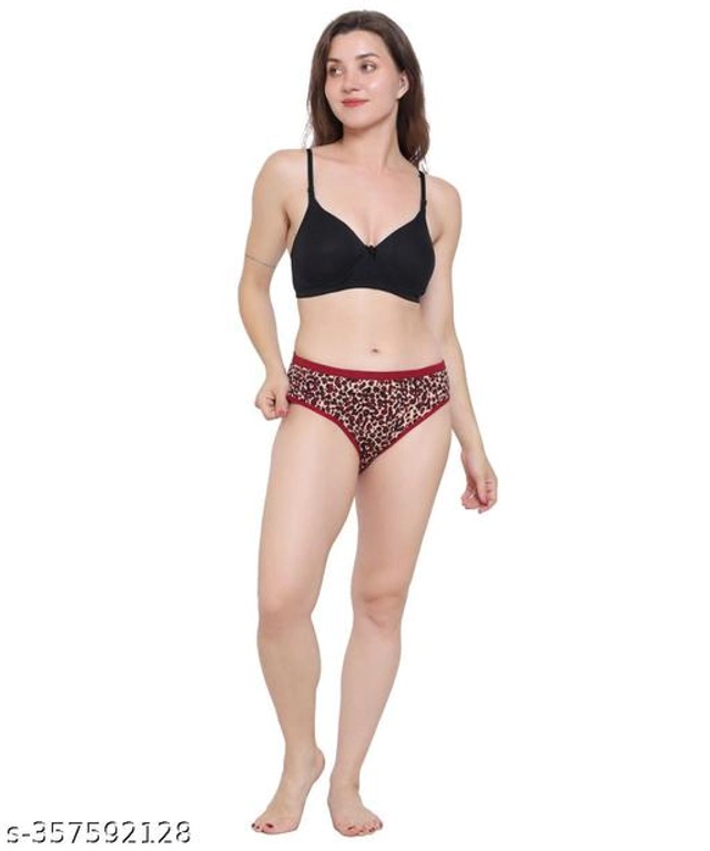 Cotton Printed Briefs for Women (Multicolor, S) (Pack of 6)