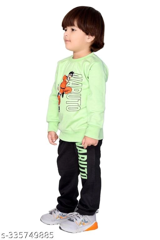 Cotton Blend Printed Clothing Set for Boys (Mint Green & Black, 6-12 Months)