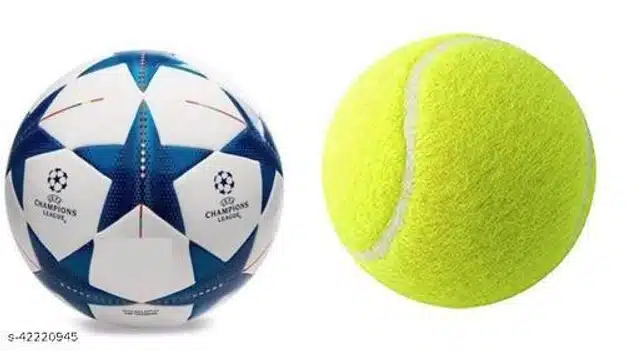 Rubber Cricket Ball with Football No. 5 (Multicolor)