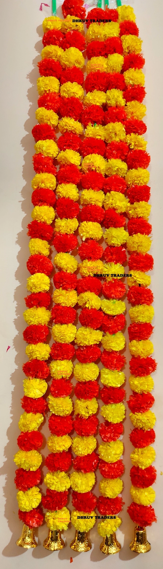 Marigold Artificial Flower (Multicolor, 60 cm) (Pack of 5)