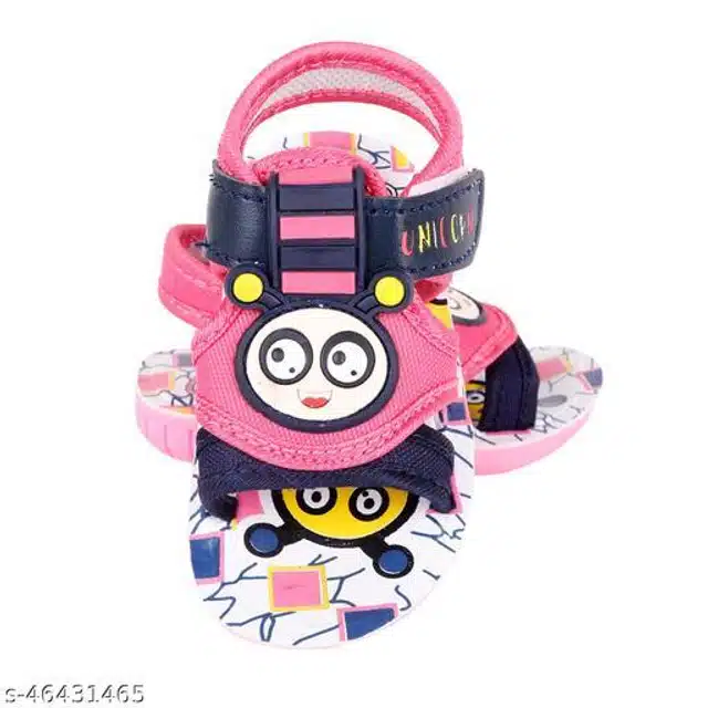 Velcro Sandals for Infants (Pink & Navy Blue, 6-9 Months)