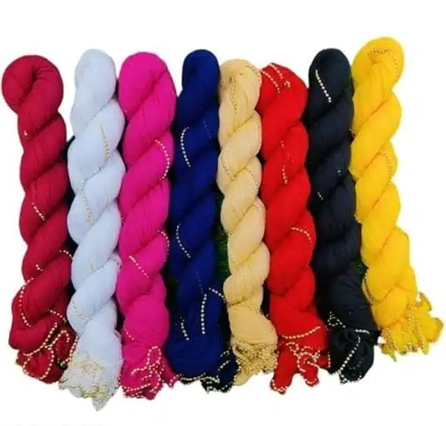 Cotton Blend Dupattas for Women (Multicolor, 2 m) (Pack of 8)