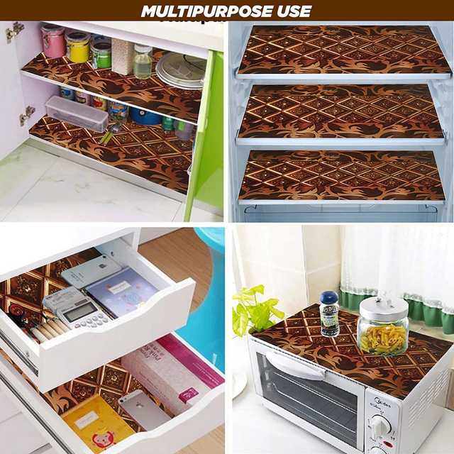E-Retailer PVC Waterproof Multipurpose Table Mats Placemats For Dining Table (Brown, 44X29 cm) (Pack Of 6) (ER_0101)