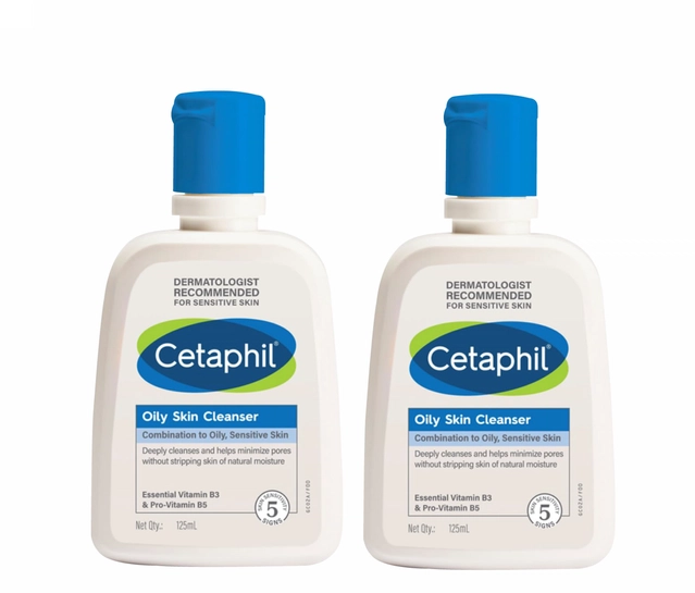 Cetaphil Oily Skin Cleanser (125 ml, Pack of 2)