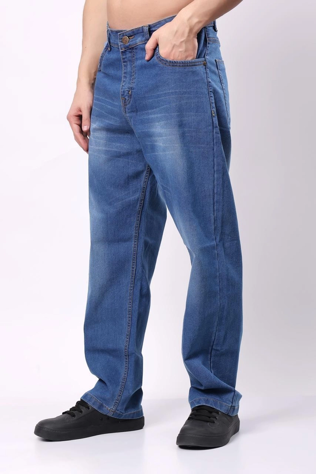 Denim Straight Fit Jeans for Men (Blue, 28)