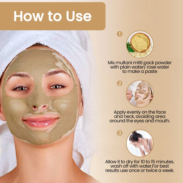 Natural Multani Mitti Face Pack for Clear & Glowing Skin (100 g)