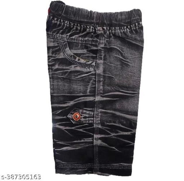 Denim Capris for Boys (Grey & Black, 18-24 Months)