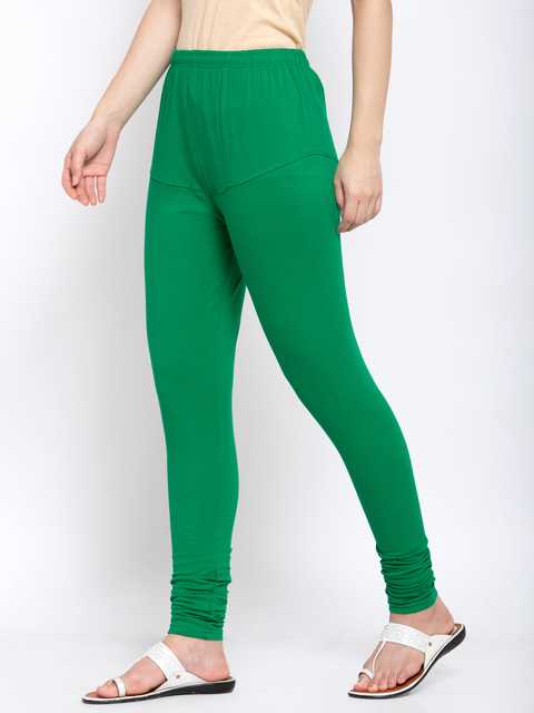 Klotthe Women Solid Cotton Legging (Green, 30) (K-35)