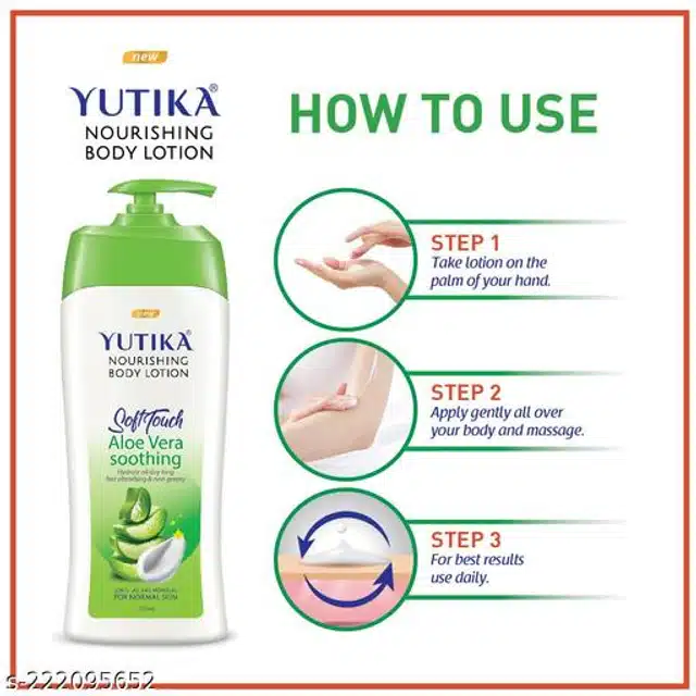 Yutika Soft Touch Aloe Vera Body Lotion (500 ml, Pack of 3)