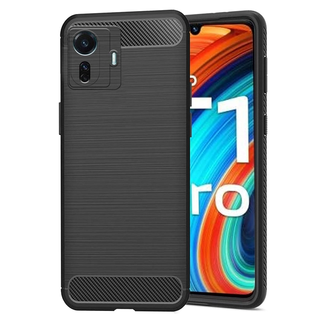 Silicone Mobile Back Cover for IQOO Z6 Pro 5G (Black)