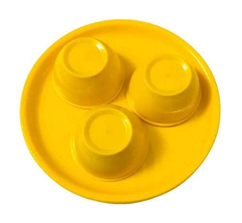 Combo of Dinner Full Plates (27 cm) with Bowls (300 ml) & Soup Spoons (Yellow, Set of 6)