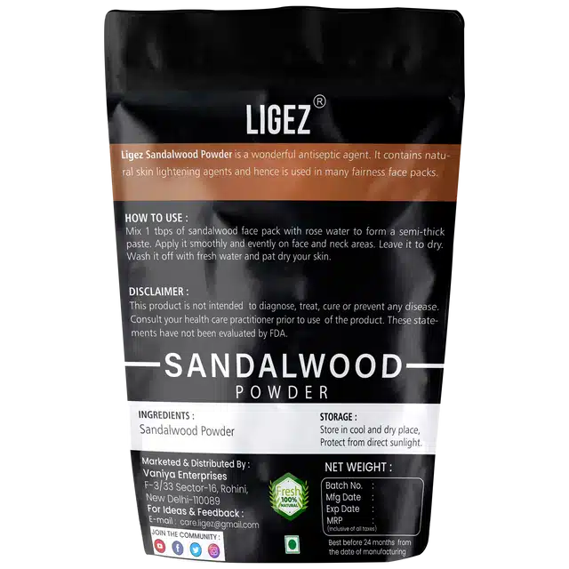 Ligez Natural Sandalwood  Powder (50 g)