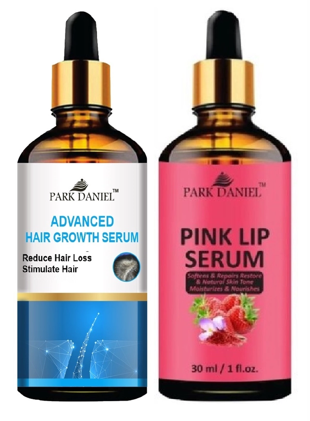 Park Daniel Advanced Hair Growth Serum with Pink Lip Shine Serum (30 ml, Set of 2)