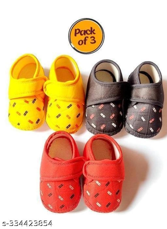 Shoes for Infants (Multicolor, 0-3 Months) (Pack of 3)