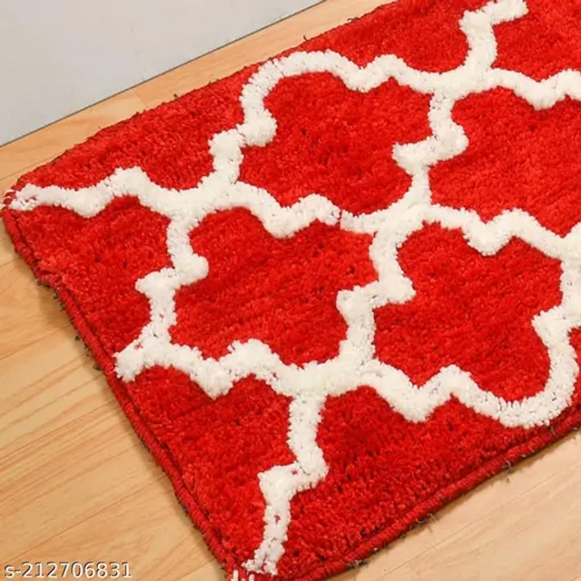 Microfiber Door Mats (Red, 40x60 cm) (Pack of 2)