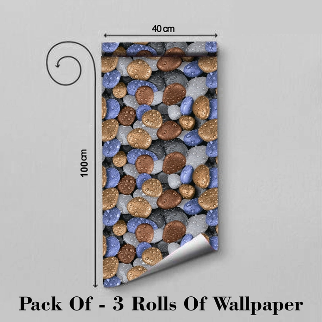 Vinyl Wallpaper for Kitchen Wall (Multicolor, 100x40 cm) (Pack of 3)