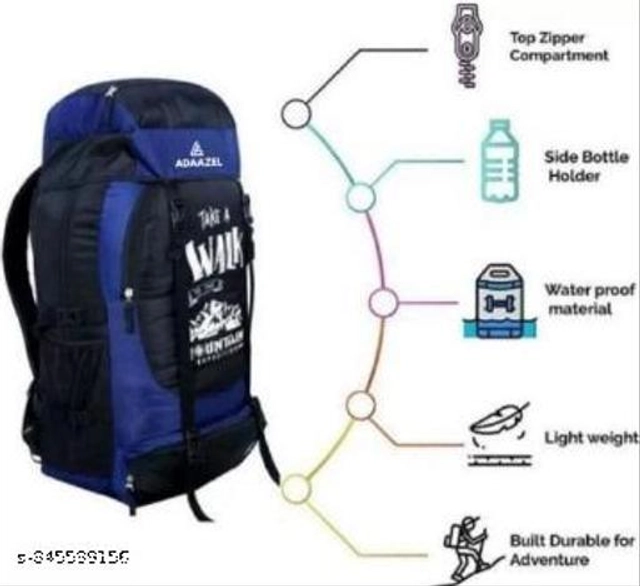 Hiking Backpack for Men & Women (Navy Blue & Black)