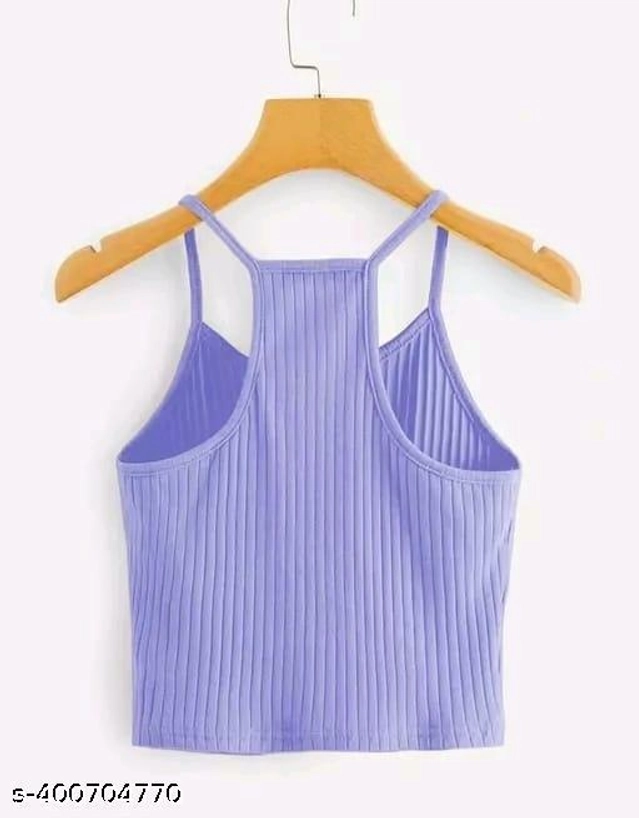 Cotton Spaghetti Strap Tank Top for Women (Purple, XS)