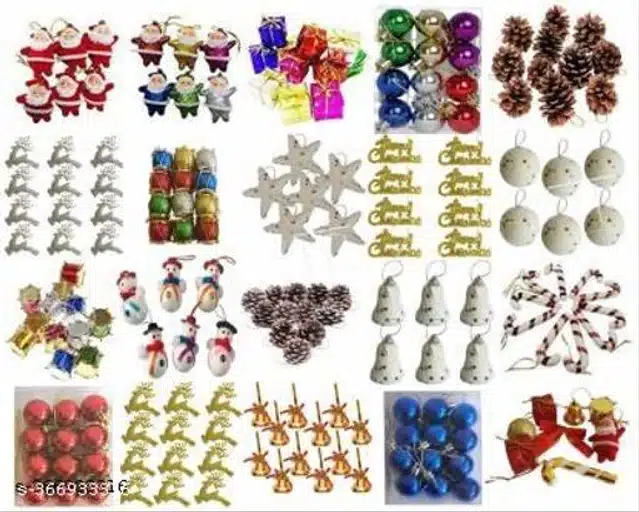 Christmas Tree Decoration Ornaments (Multicolor, Set of 100)