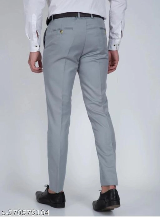 Polyester Formal Pant for Men (Grey, 28)