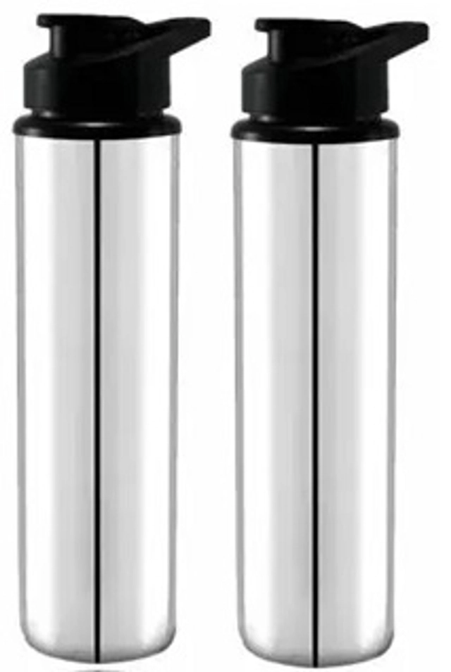 Stainless Steel Water Bottle (Silver, 900 ml) (Pack of 2)