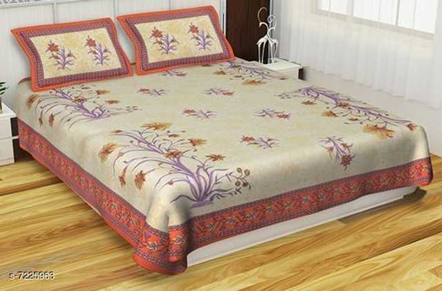 Jaipur Gate Cotton Double Bedsheet With 2 Pillow Covers (Red, Queen Size) (A29)