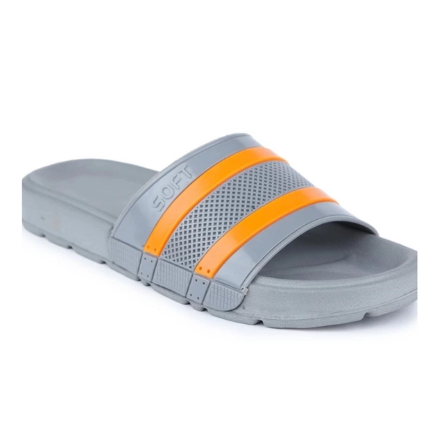 Hocks Sliders for Men (Grey & Orange, 6)