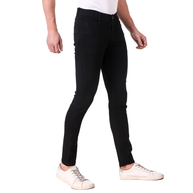 Denim Regular Fit Jeans for Men (Black, 28)